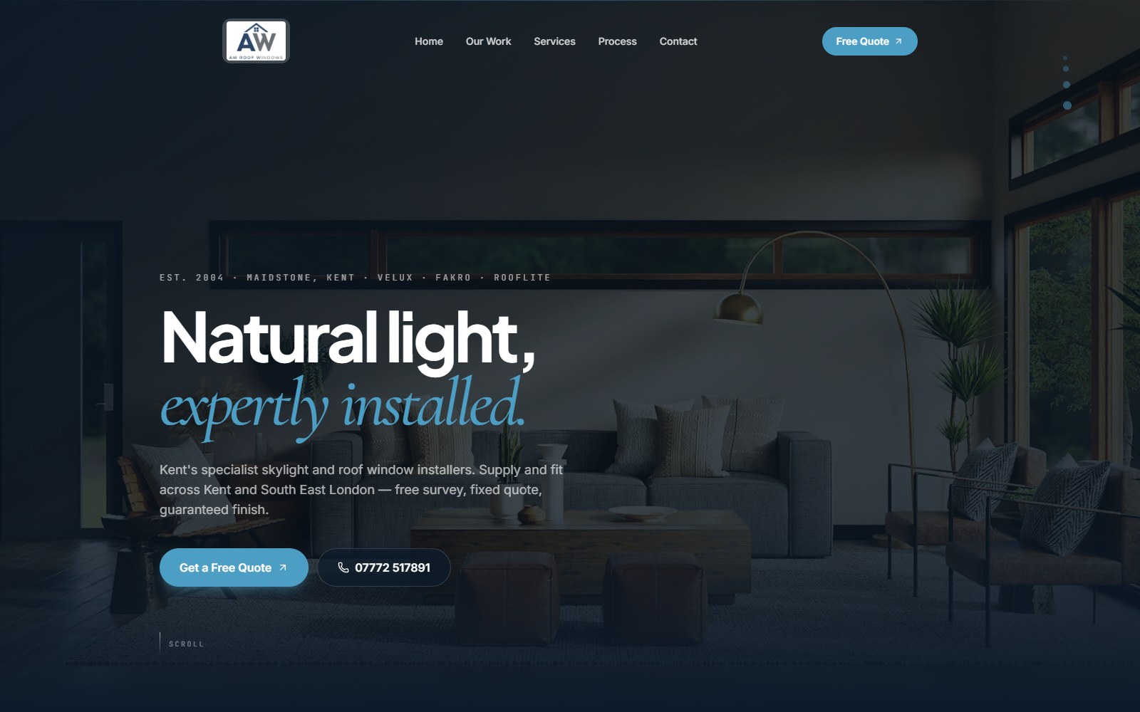 AW Roof Windows home page